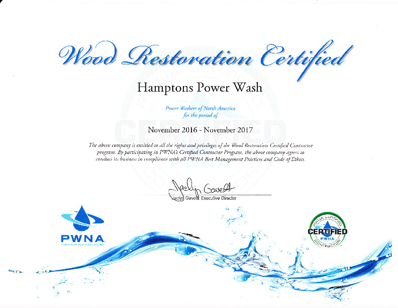 click to view wood restoration certificate