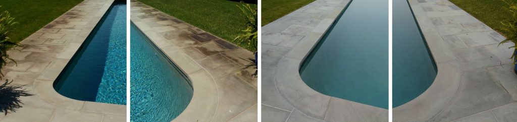iron stains removed from blue stone before and after