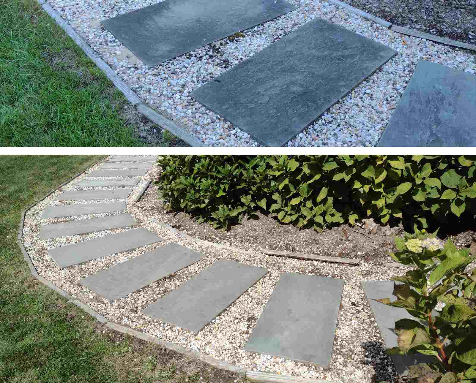 Path before and after cleaning