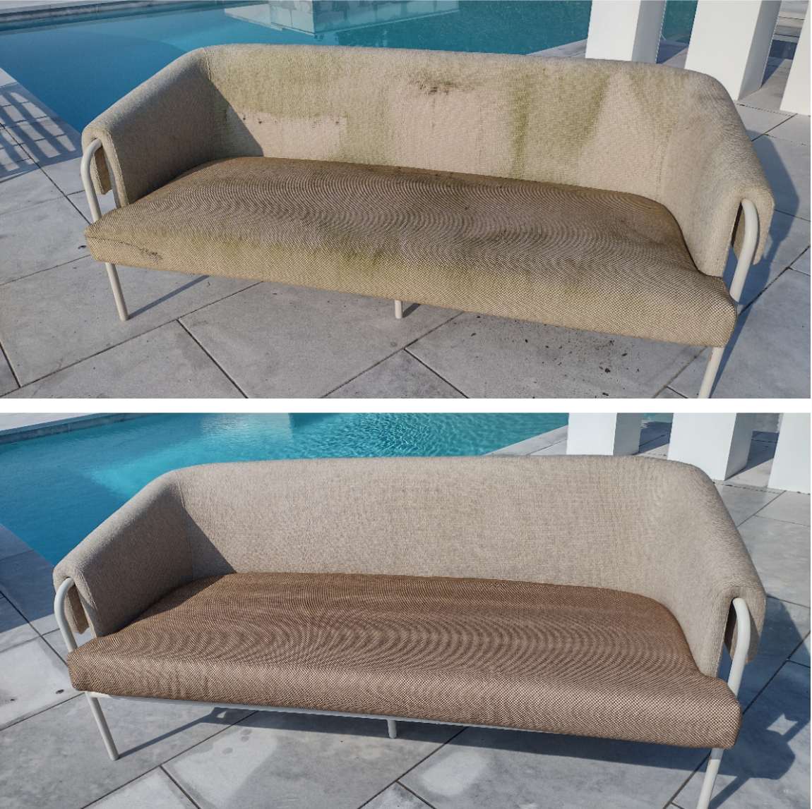 Furniture before and after cleaning