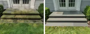 stairs before and after cleaning